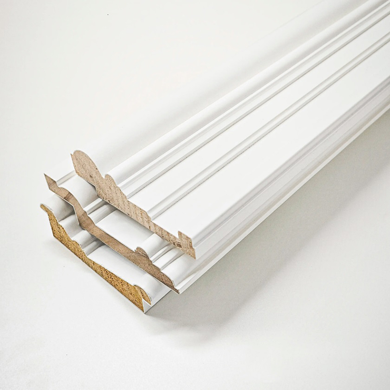 Factory Direct Sales White Primed Baseboard Solid Wood Mouldings