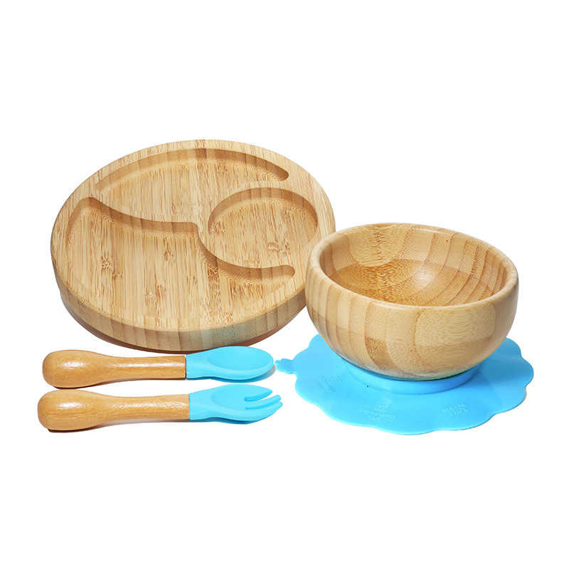 Bamboo-Wrapped Silicone Cutlery, Spoons, and Plates