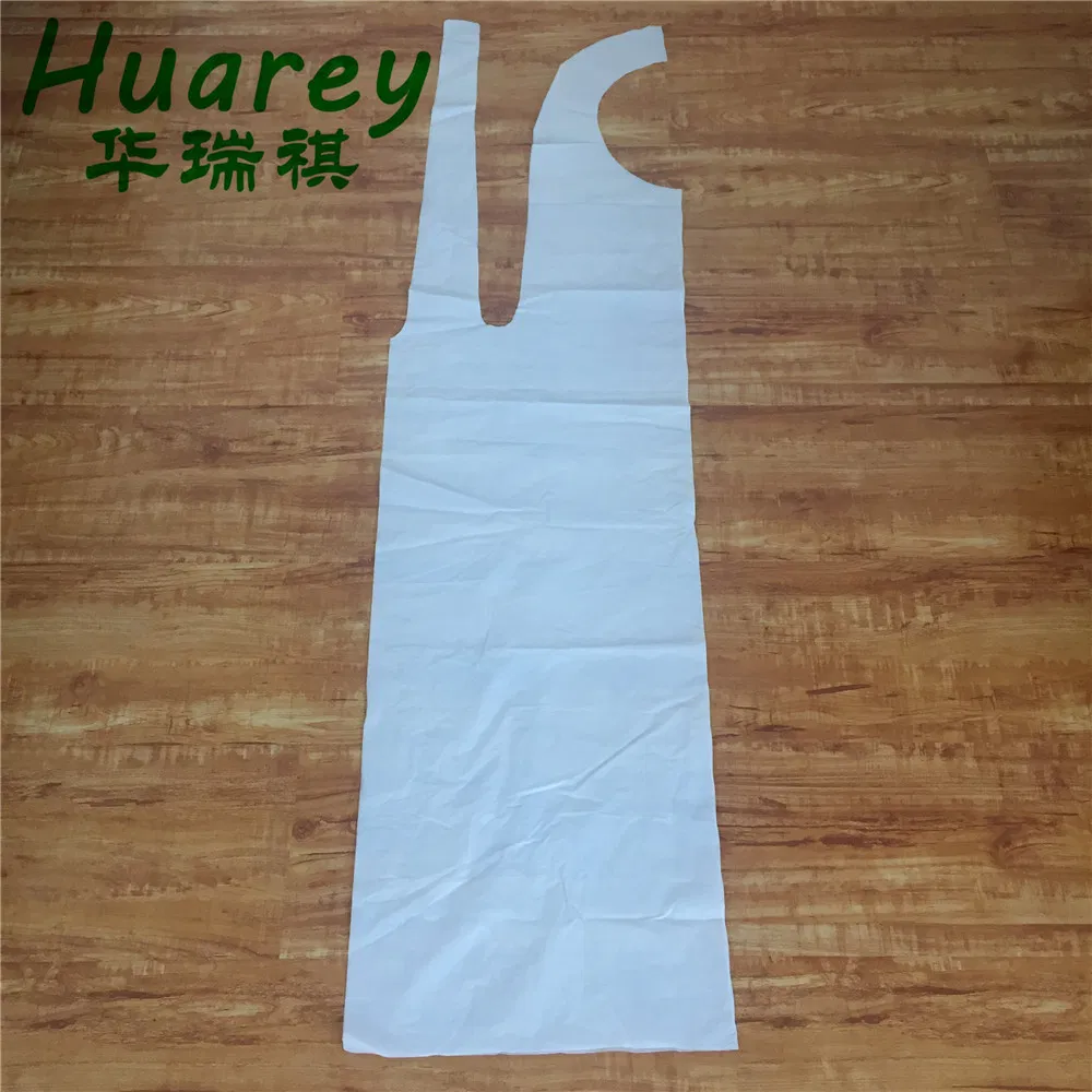 PE Disposable Transparent Water-Proof Apron Kitchen Food Factory Barber Shop Apron