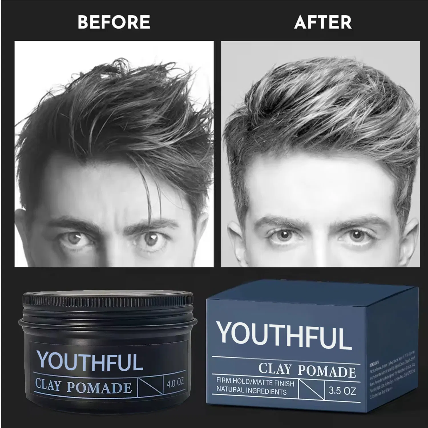 Youthful Private Styling Clay Matte Label Hair Mud