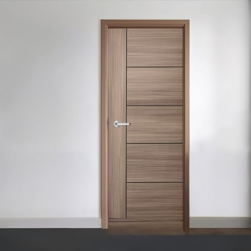 Wooden Door with Full Height Raised Panel Design and Matte Lacquer Finish for Elegant Interior Spaces
