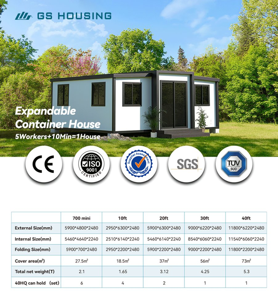 Manufacturer 2 Bedroom with Kitchen Bathroom Container House Modular Prefab Portable House Vessel House Prefabricated House