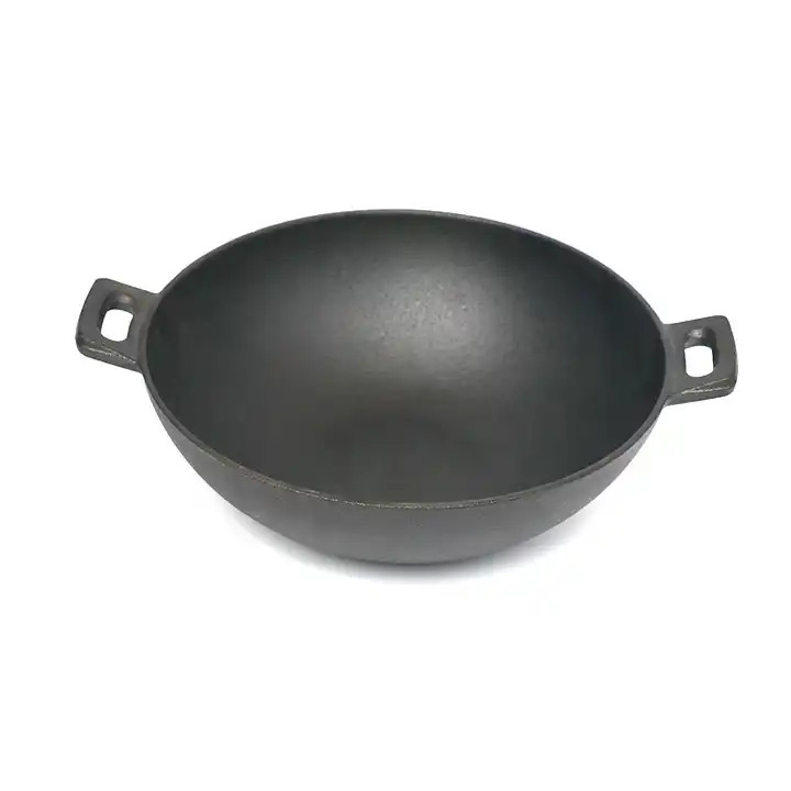 High Quality Pre Seasoned Heavy Duty Construction Cast Iron Grilling for Wok Griddle and Stir Fry Pan