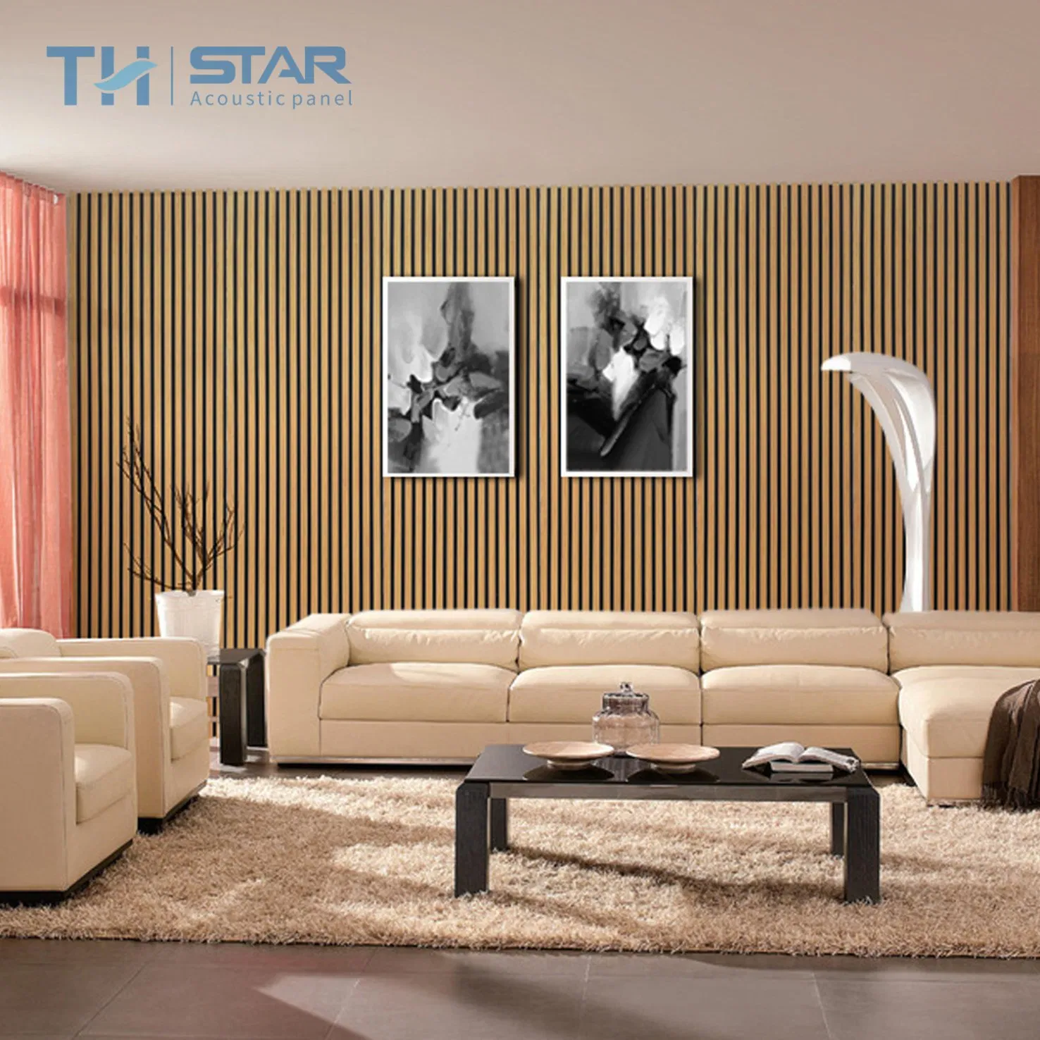 Th-Star Absorbing High Density Decorative Acoustic Panel Wood Veneer for Building Materials