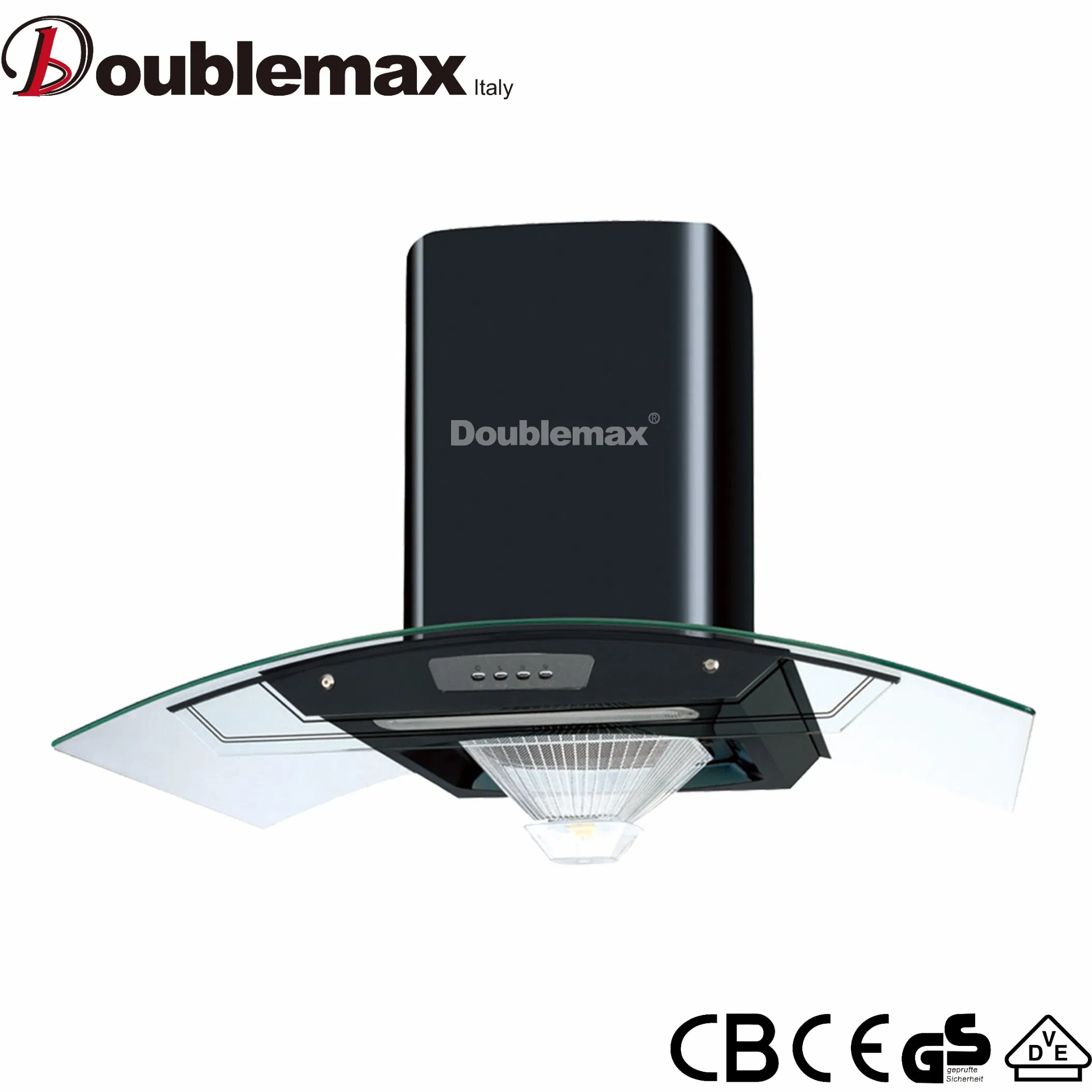 Premium Curved Glass Kitchen Hood - 900mm Auto Clean Chimney