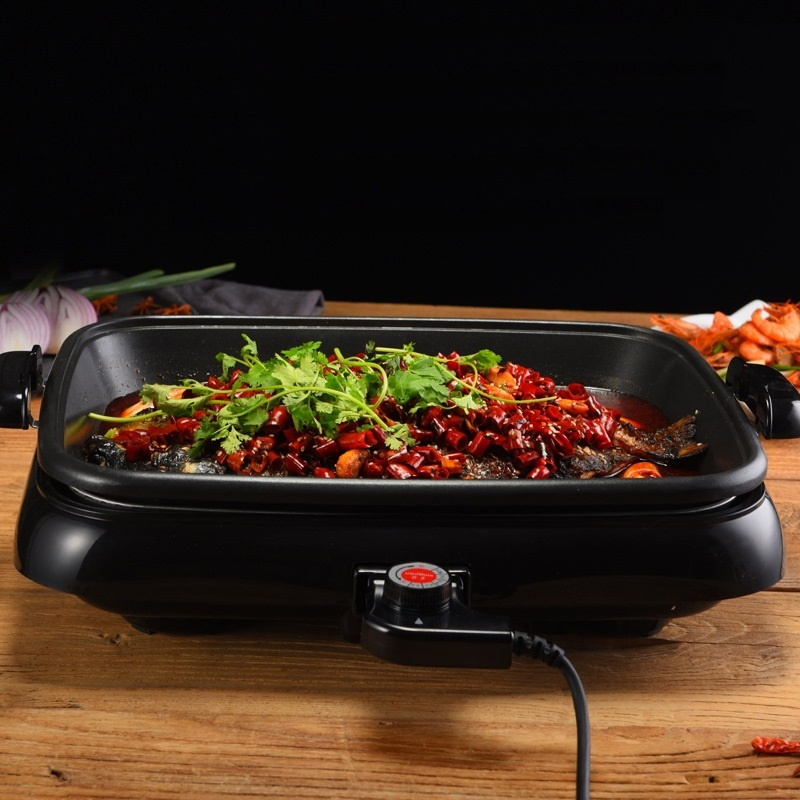 Non-Stick Baking Pan Household BBQ Smokeless Electric Grill Pan 40cm