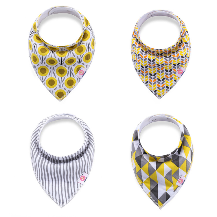 New Cute Cartoon Design Waterproof Drool Baby Toddler Bandana Cotton Bib