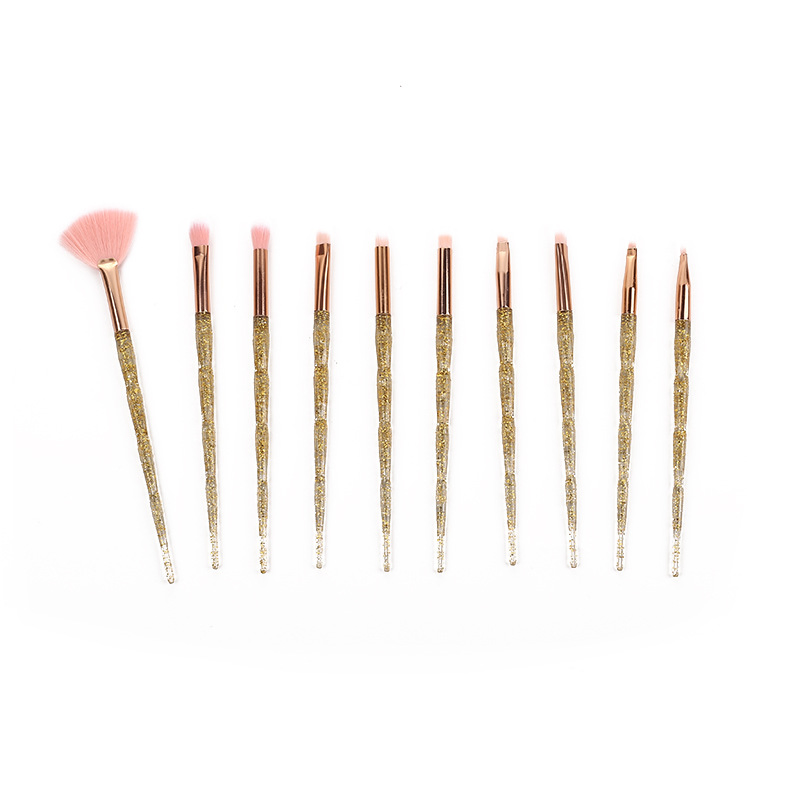 10 Crystal Handle Makeup Brush Sets Beginners Full Set of Makeup Brushing Eye Shadow Brushes Cross -Border Dedicated Beauty Tools