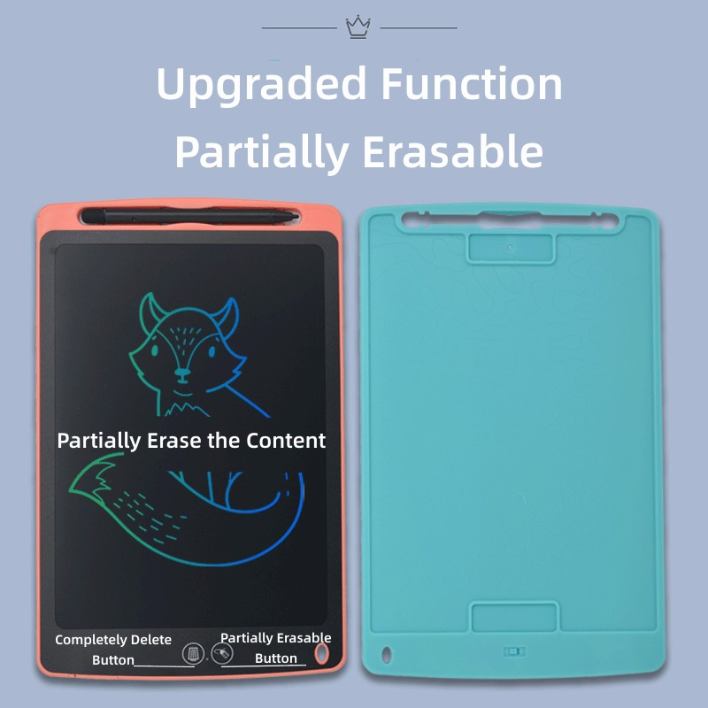 8.5 Inch LCD Writing Tablet for Kids, Colorful Doodle Board Drawing Tablet with Lock Function, Partially Erasable Reusable Writing/Drawing Pad-Blue