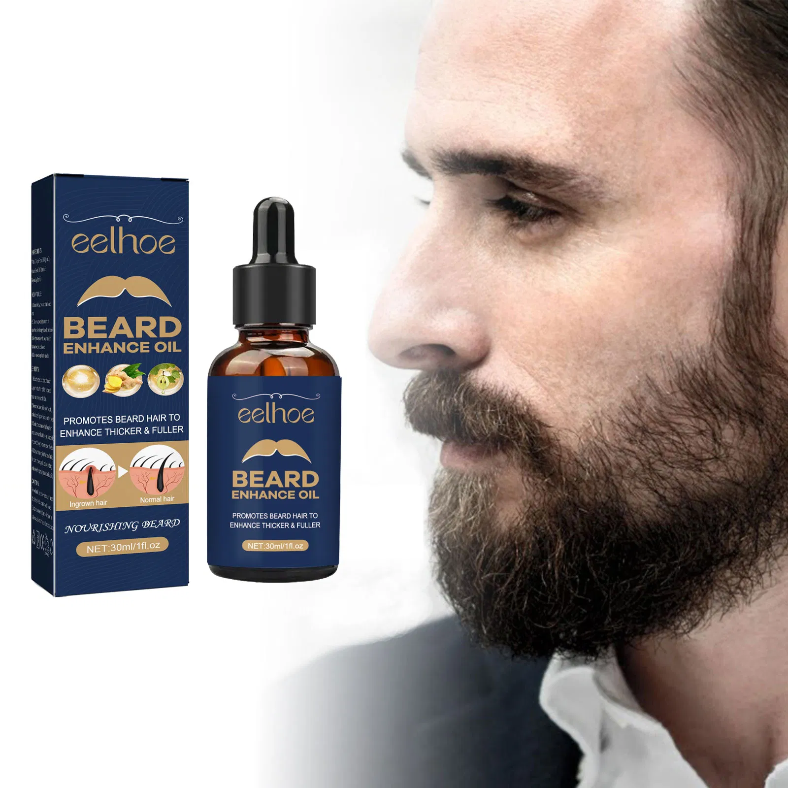 Wholesale 30ml Mild Formula Beard Thicker Fuller Deep Nourishment Beard Growth Oil