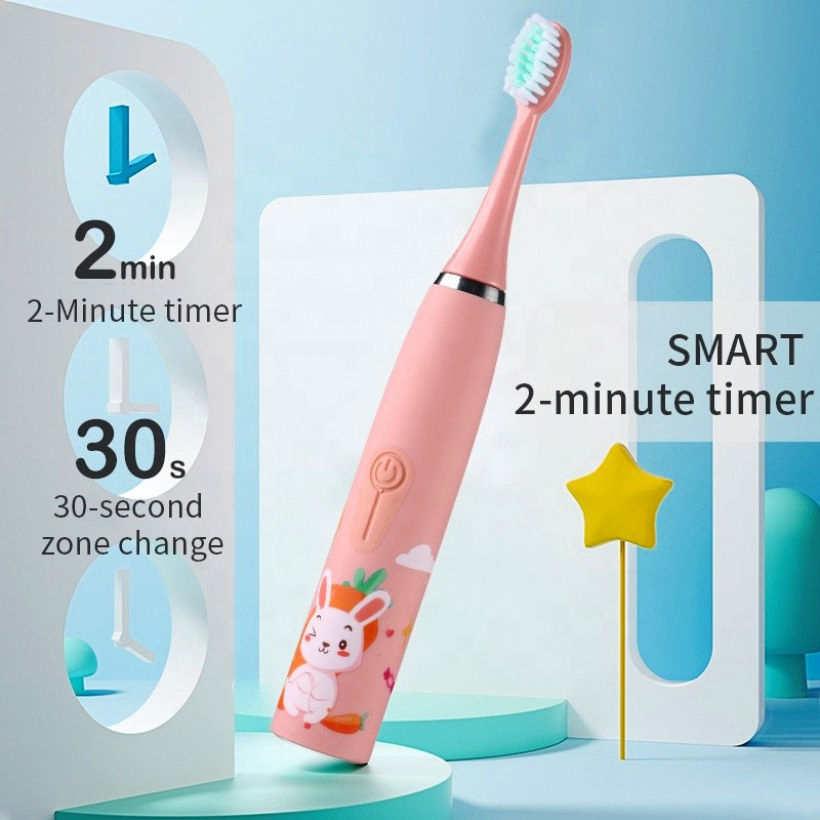 Sonic Electric Toothbrush Rechargeable Cartoon Smart Children Toothbrushes for 3-15 Year Old Kids Waterproof Electric Toothbrush