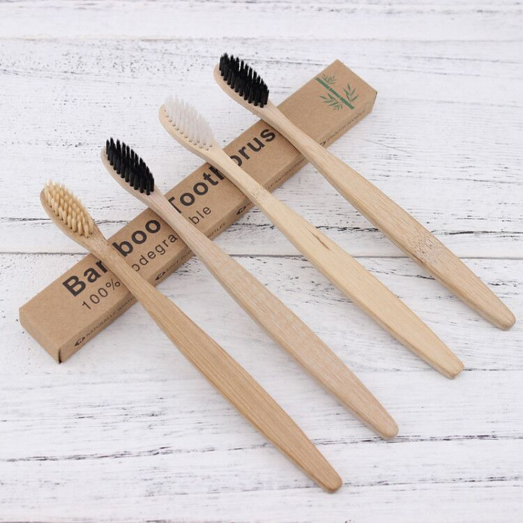 Natural Recyclable BPA Free Bamboo Wooden Toothbrush with Soft Bristles