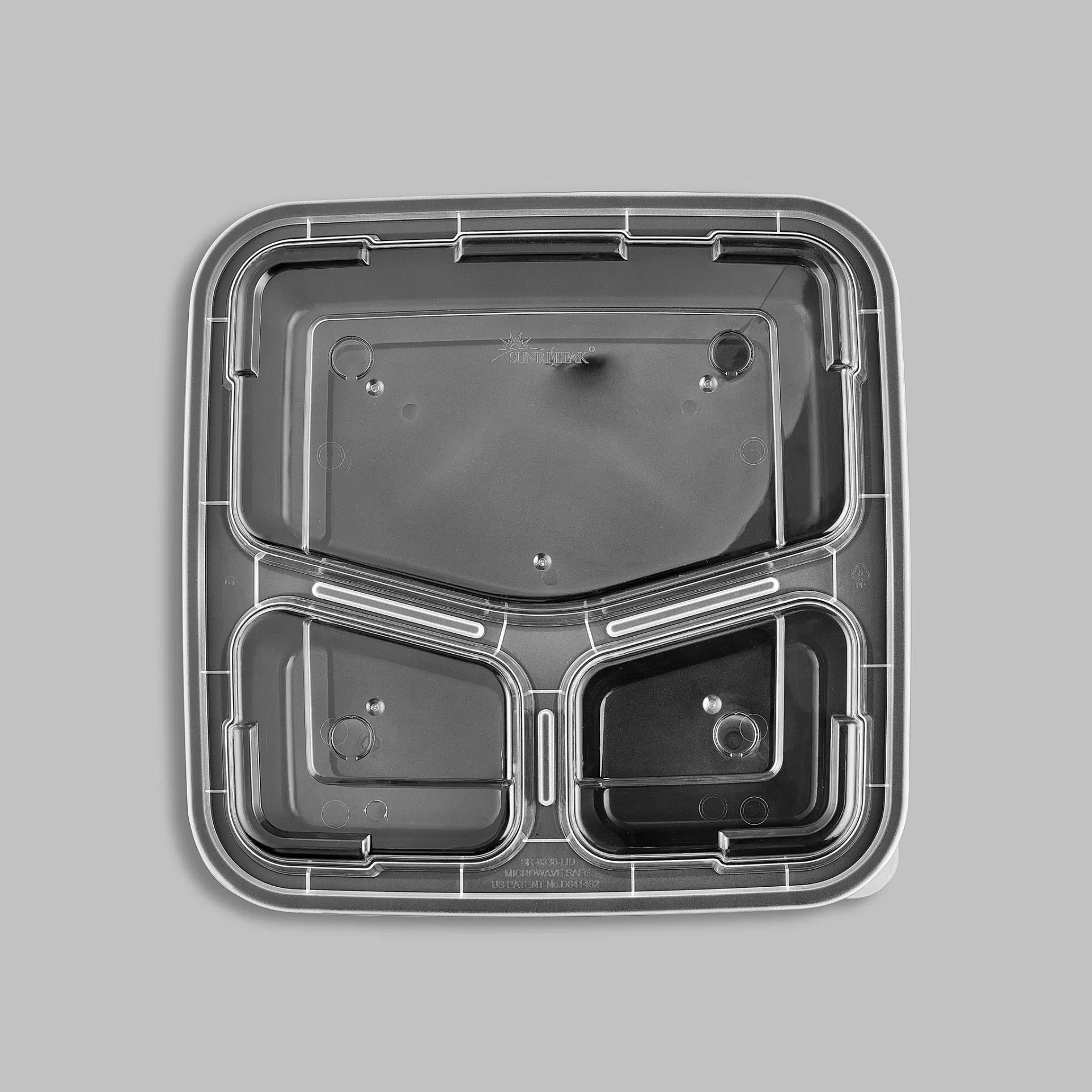 Обеденный ланчбокс с 3 отделениями, одноразовый