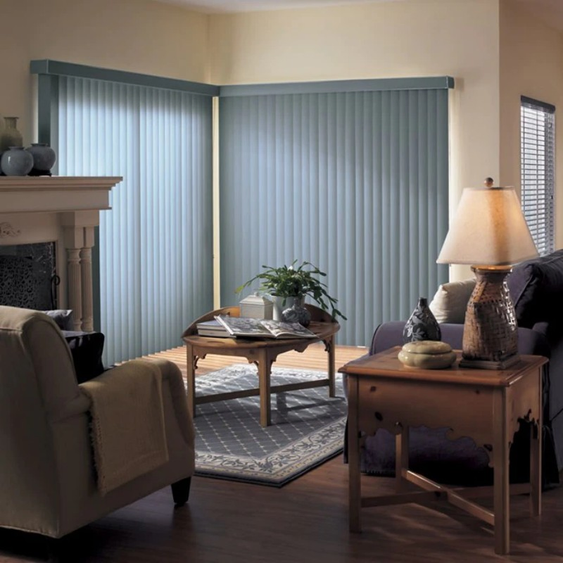 Luxury Style Vinyl Faux Wood Vertical Blinds for Big Window