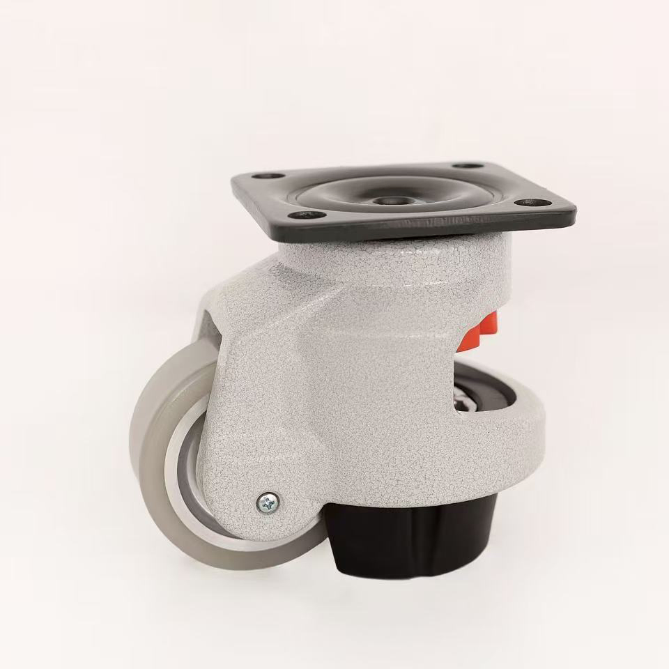 Nylon Heavy Duty Aluminum Easy Moving Save Energy Industrial PA Swivel Rear Side Adjustable Plate Powder Coated Leveling Foot Castor Caster