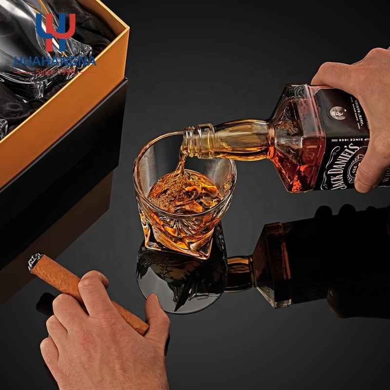 Premium Amazon Best Seller 10oz Old Fashioned Crystal Drinking Whiskey Glasses 4 Lowball Bar Tumbler Rocks Glasses in Gift Box for Bourbon Whisky Cocktail