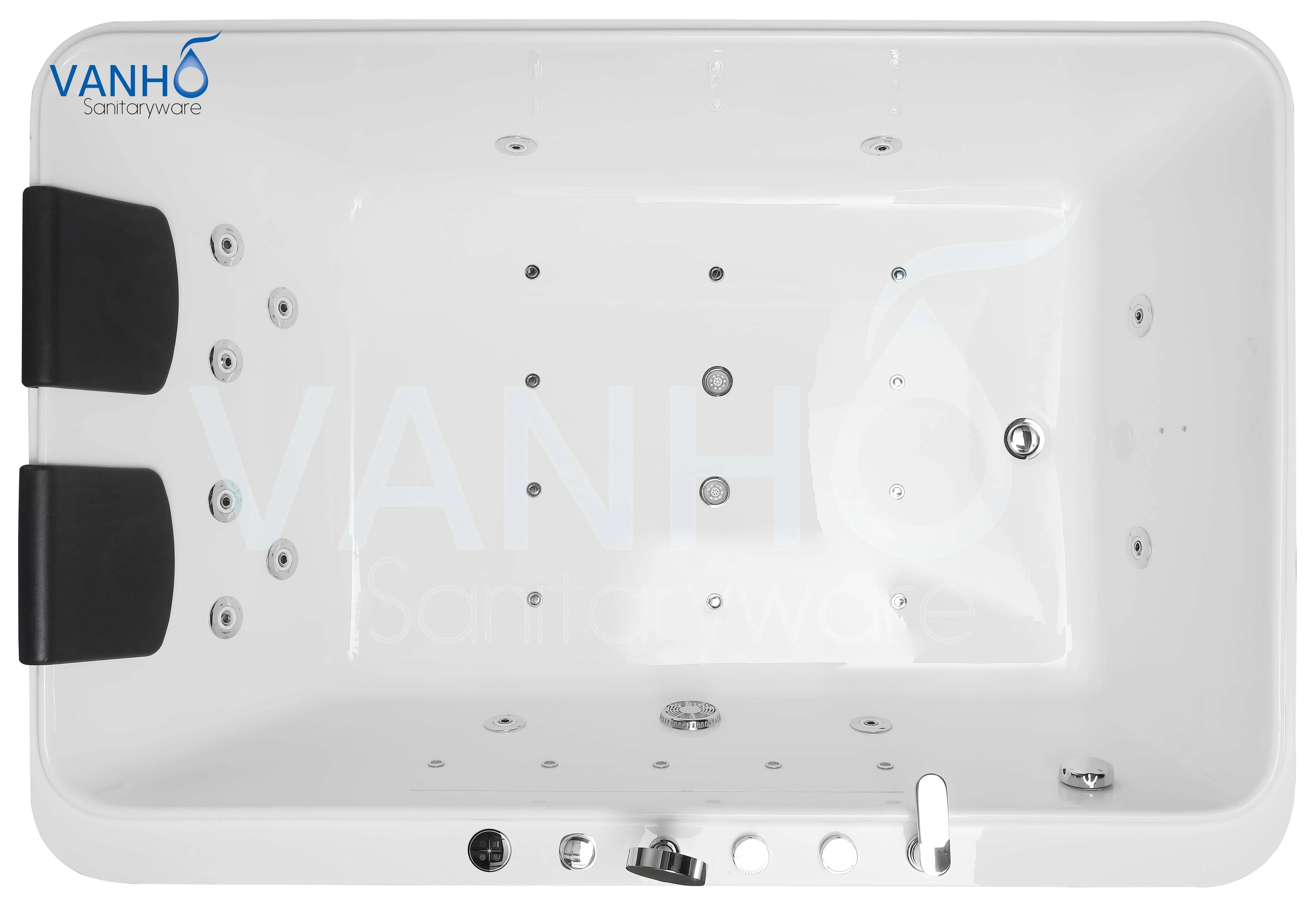 Waterfall Massage, Control Panel with FM, Acrylic Freestanding Bathtub