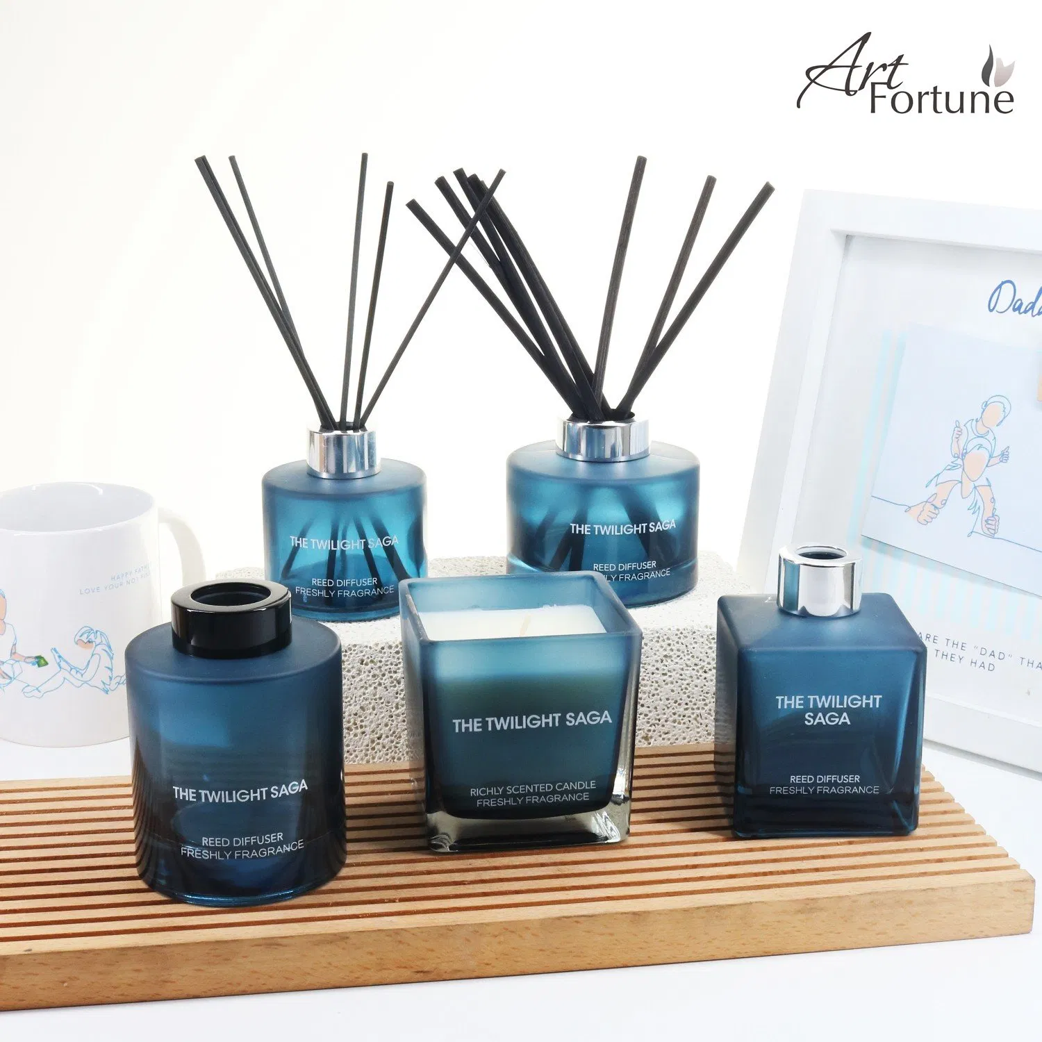 Amazon Hot Sale Custom Reed Diffuser with Black Lid for Air Freshener