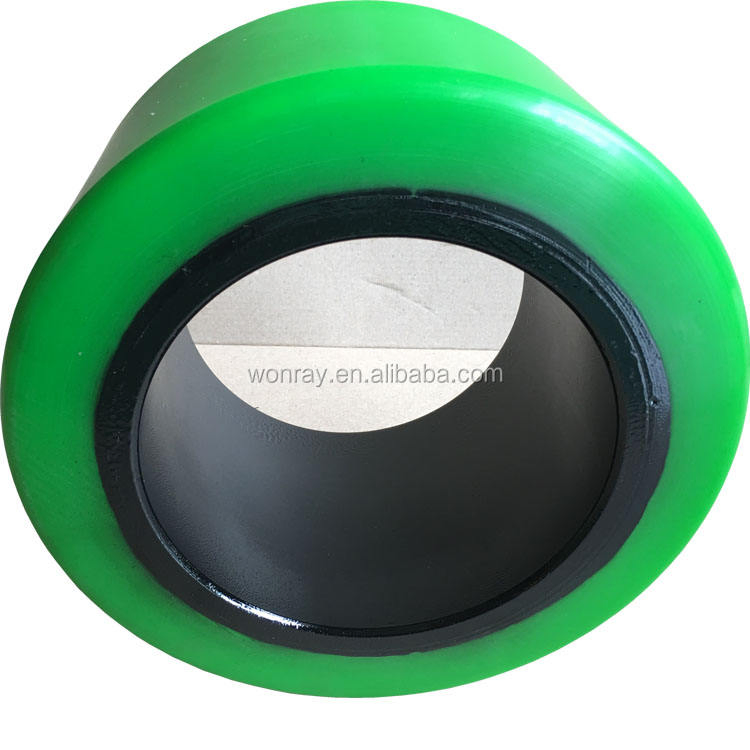 Custom Nylon Polyurethane Forklift Truck Front Back Wheel PU on Cast Iorn Roller with Steel Sleeve