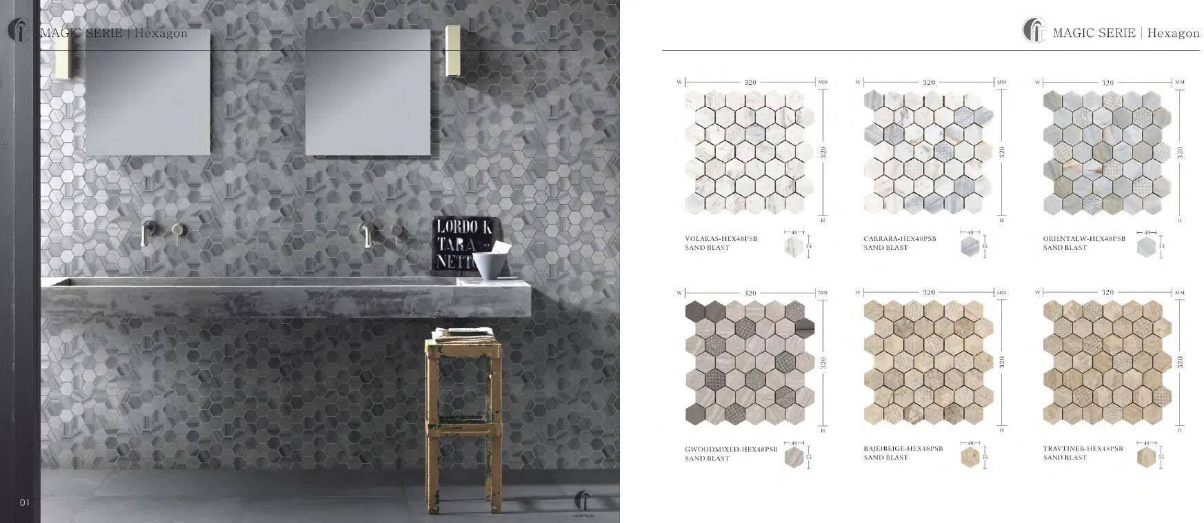 Мозаика для ванной и стен из мрамора разных цветов