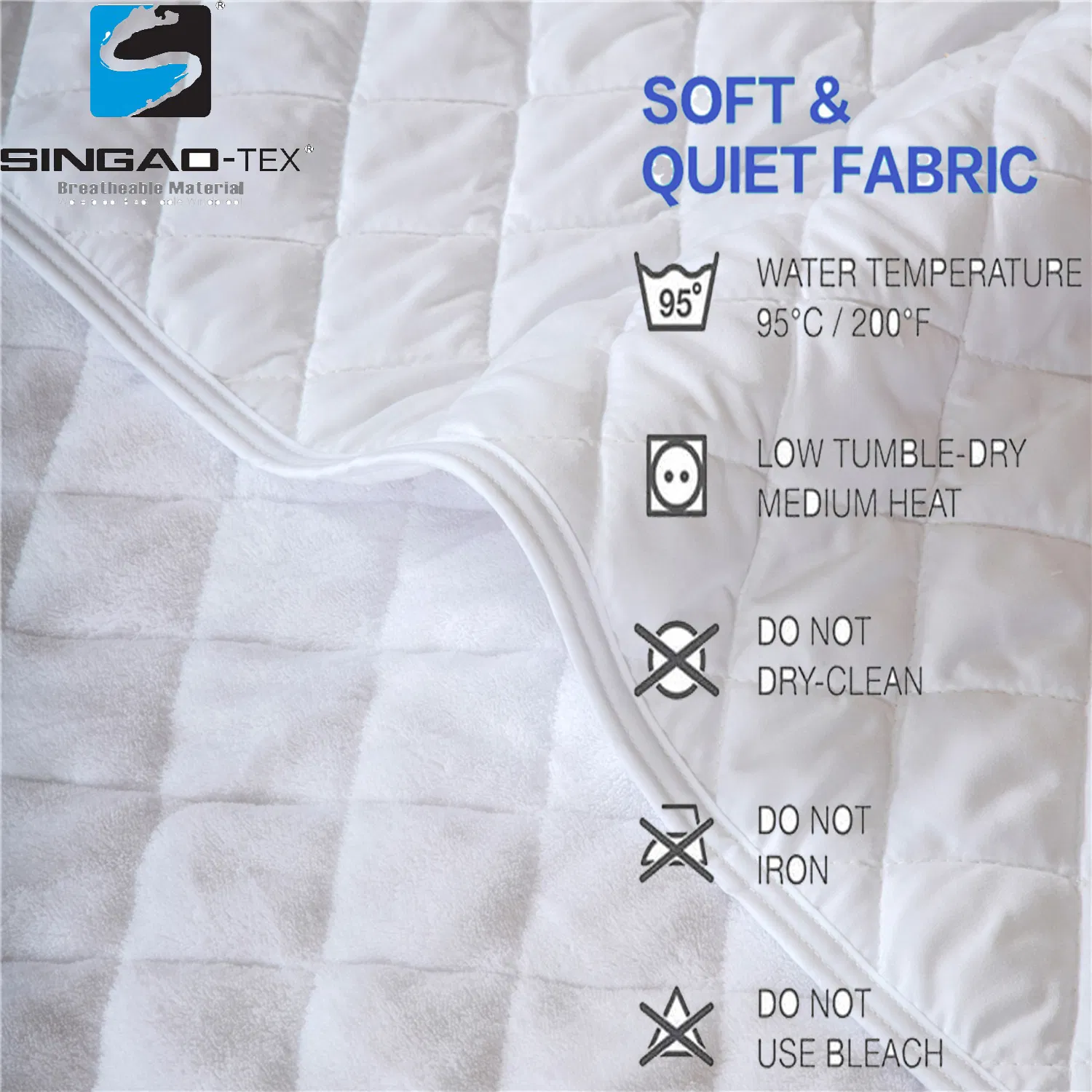 Quilted Coral Velvet Watreproof Mattress Pad Mattress Cover Noiseless Soft Washalbe Elastic