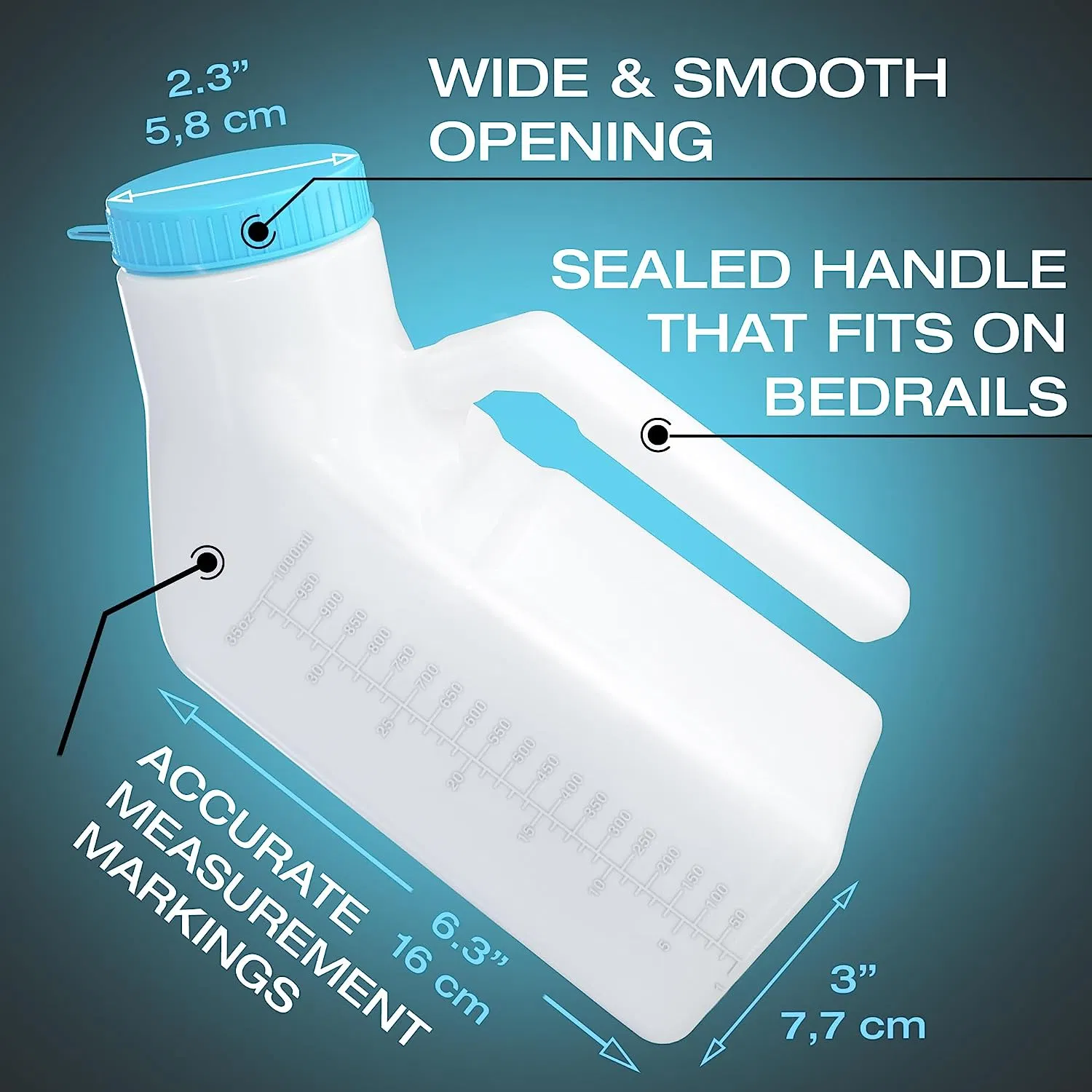 Deluxe Male Urinal Glow in The Dark Incontinence PEE Bottle