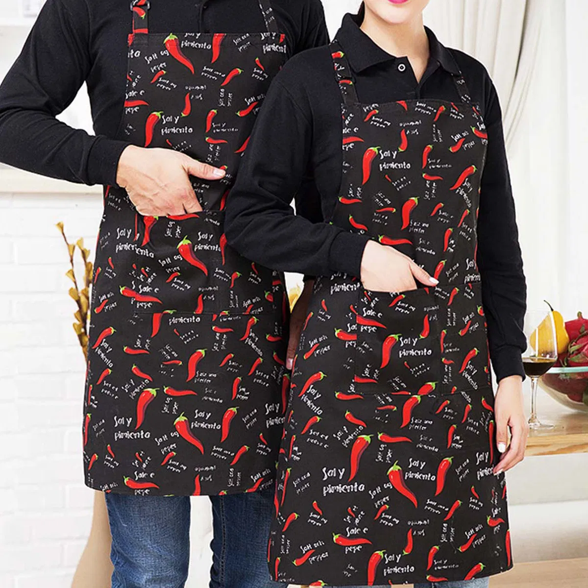 Chef's Apron, Hotel Restaurant Kitchen Chef's Work Apron, Coffee Shop Long Neck Anti-Stain Apron