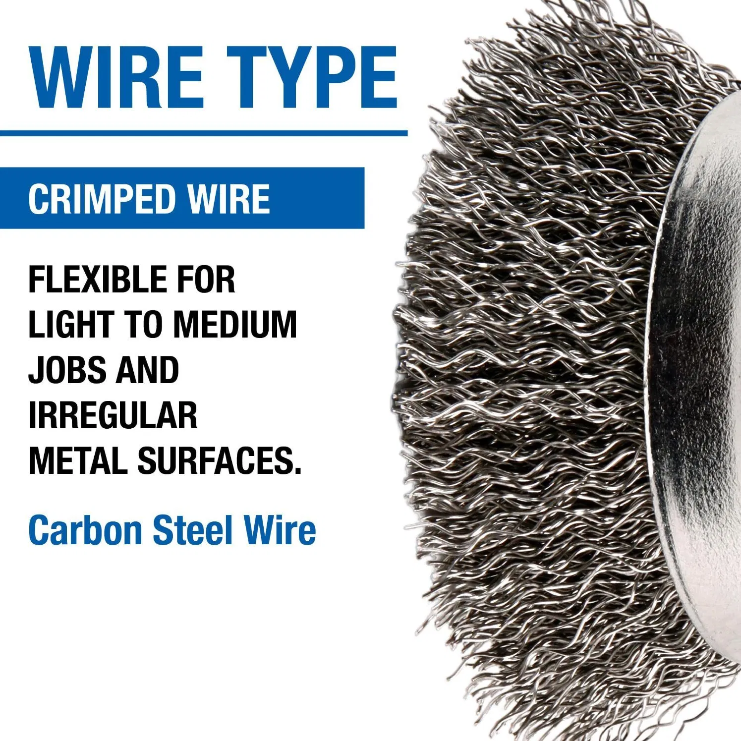 1 PCS Carbon Steel Shank Crimped Cup Brushes 014 Carbon Steel Wire