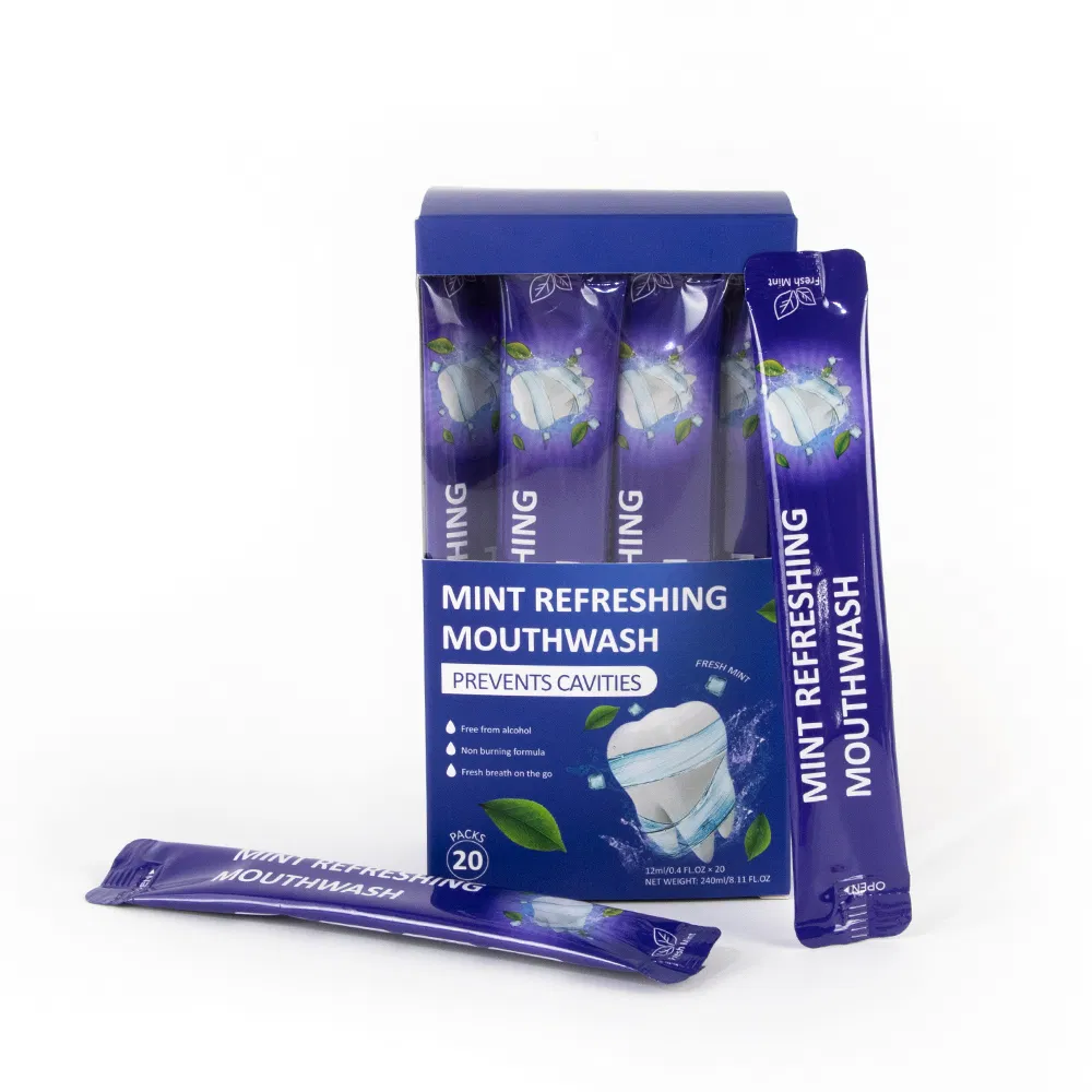 Single-Use Mint Mouthwash - Portable Fresh Breath