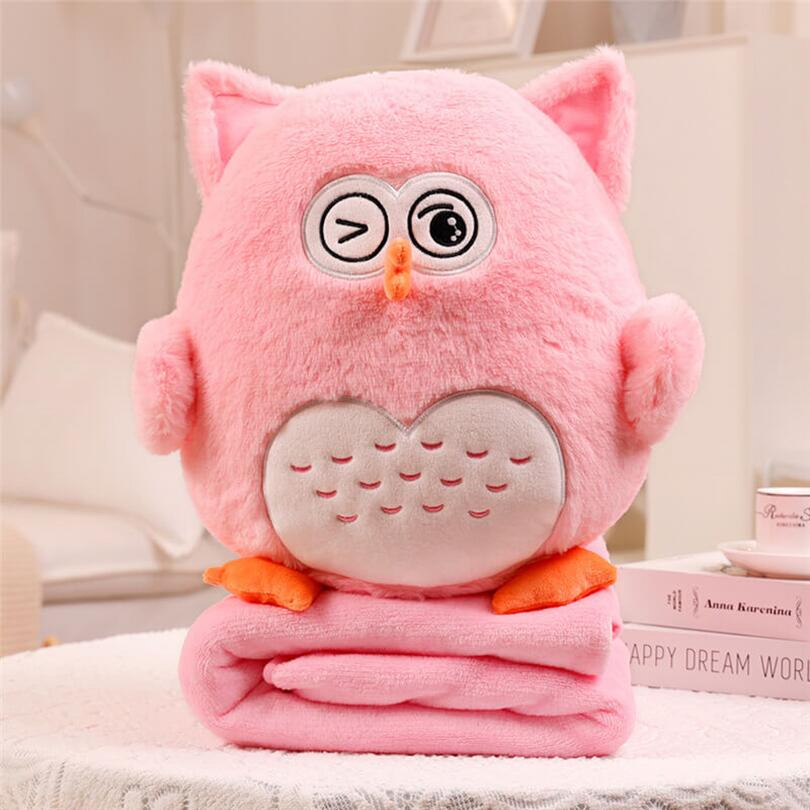 Custom Logo Personalized Soft Wholesale Promotional Kid Child Baby Mascot Gift Doll Plushie Plushies Stuffed Animal Owl Bird Blanket Pillow Cushion Plush Toy E6
