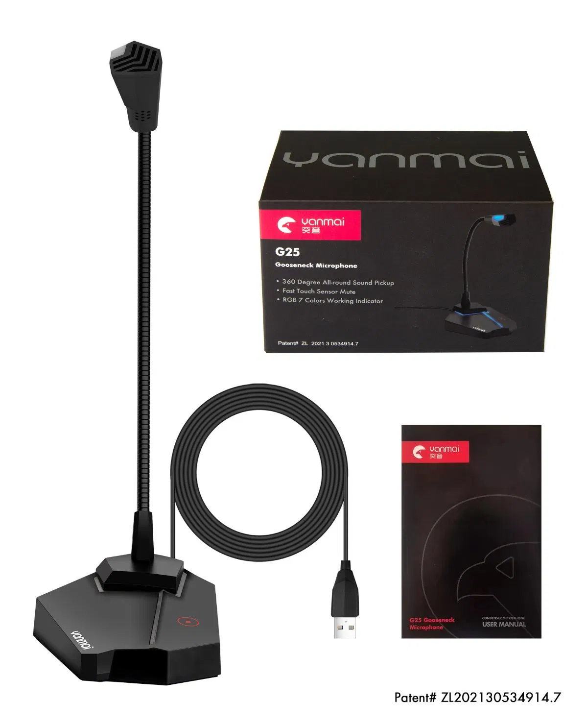 USB Microphone 1.35m Shielded Wire Clear Sound