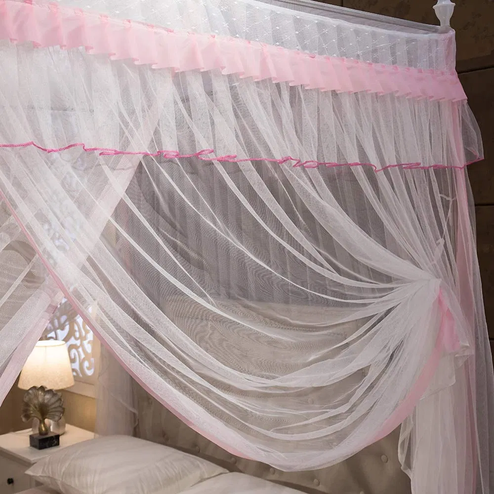 Bed Canopy Curtains Ruffle Princess Post Canopy Netting Girls Kids Mosquito Net