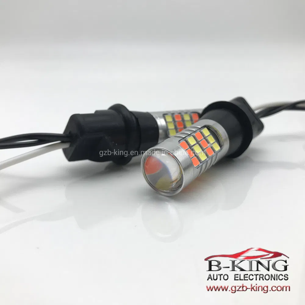 Светодиодная лампа W16W T15 белая+красная для стоп-сигнала и ДХО