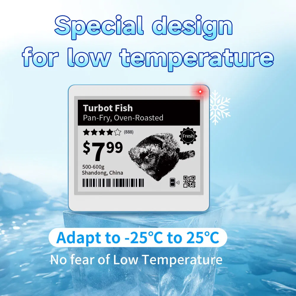4.2-Inch High-Resolution NFC & WiFi E-Ink ESL Tag - Wireless Electronic Shelf Label Solution for Supermarkets