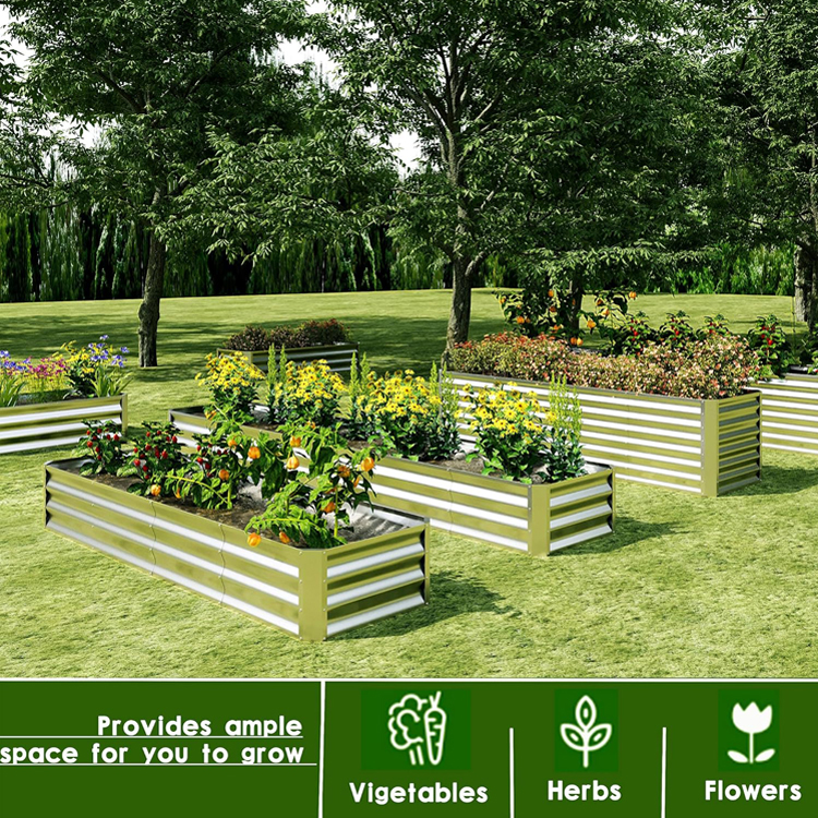 Ящик для растений оцинкованный приподнятый