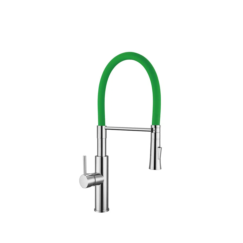 Chrome and White Finished Sink Mounted Brass Kitchen Taps