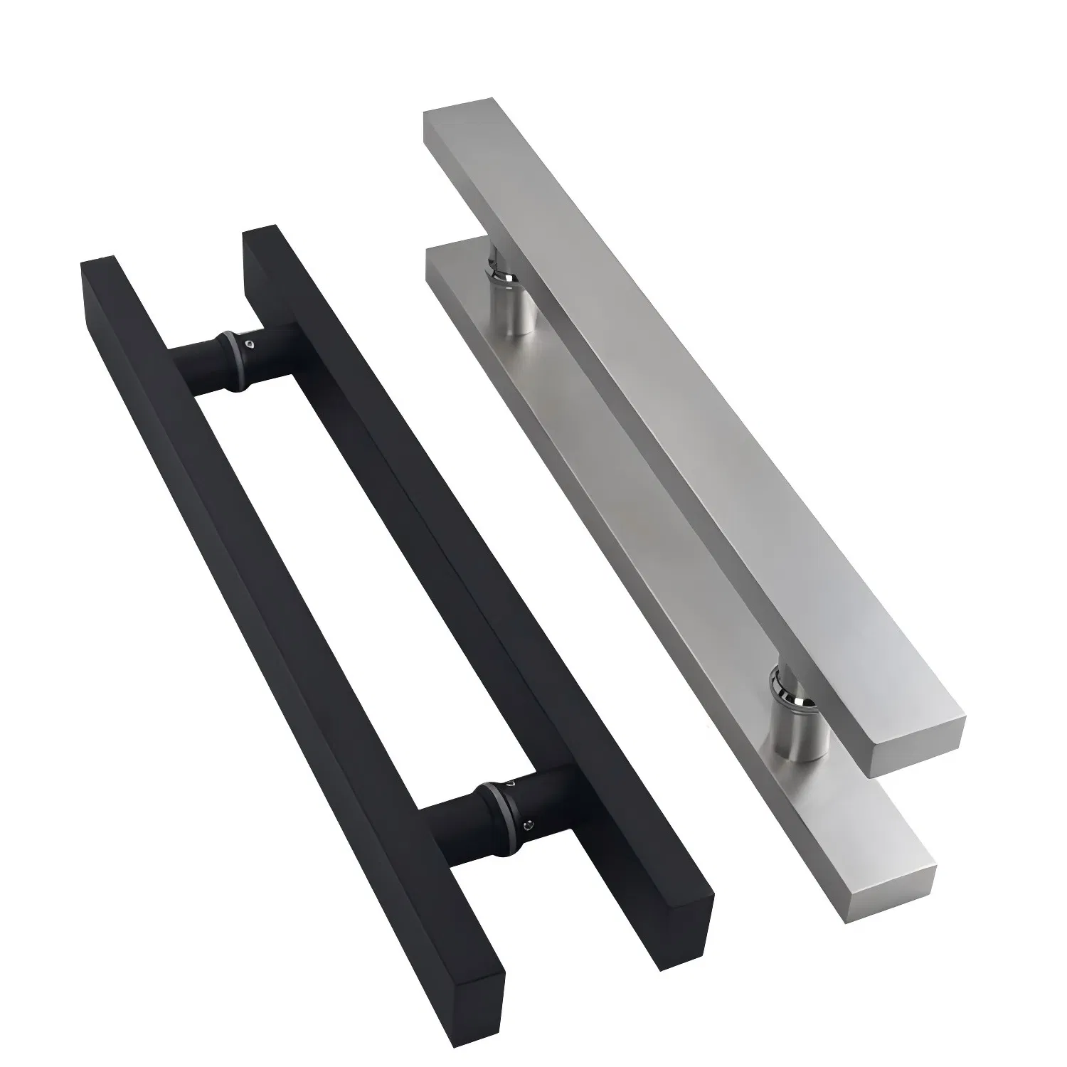 H-Shaped Round Tube Glass Door Stainless Steel Handle for Office Use