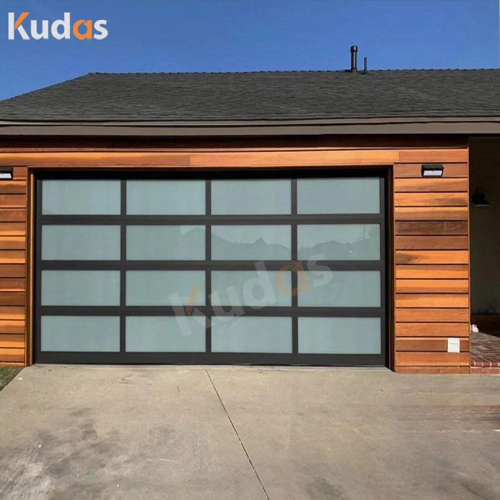 High Quality Automatic Sectional Steel Garage Door with Glass