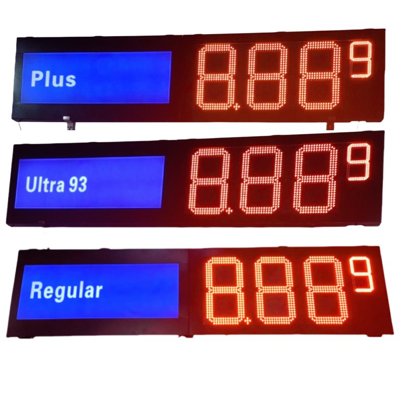 Outdoor Waterproof RF Remote Control 20 Inch 24 Inch 7 Segment LED Gas Station Display Sign Digital Signage and Displays