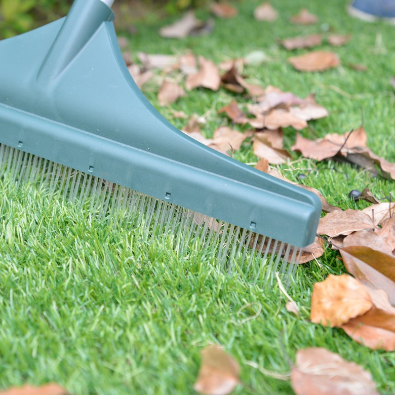 Portable Garden Broom Brush Telescopic Artificial Turf Lawn/Grass Cleaning Brush Sweeper