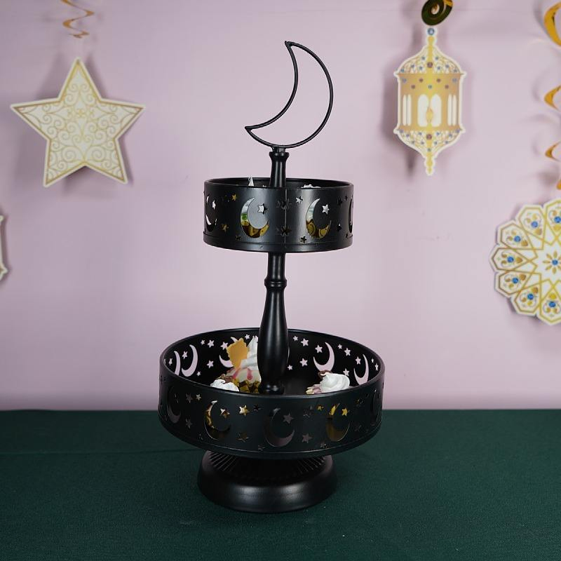 Party Decoration Dessert Cupcake Stand Holder Two-Layer Ramadan Candy Gifts Food Tray