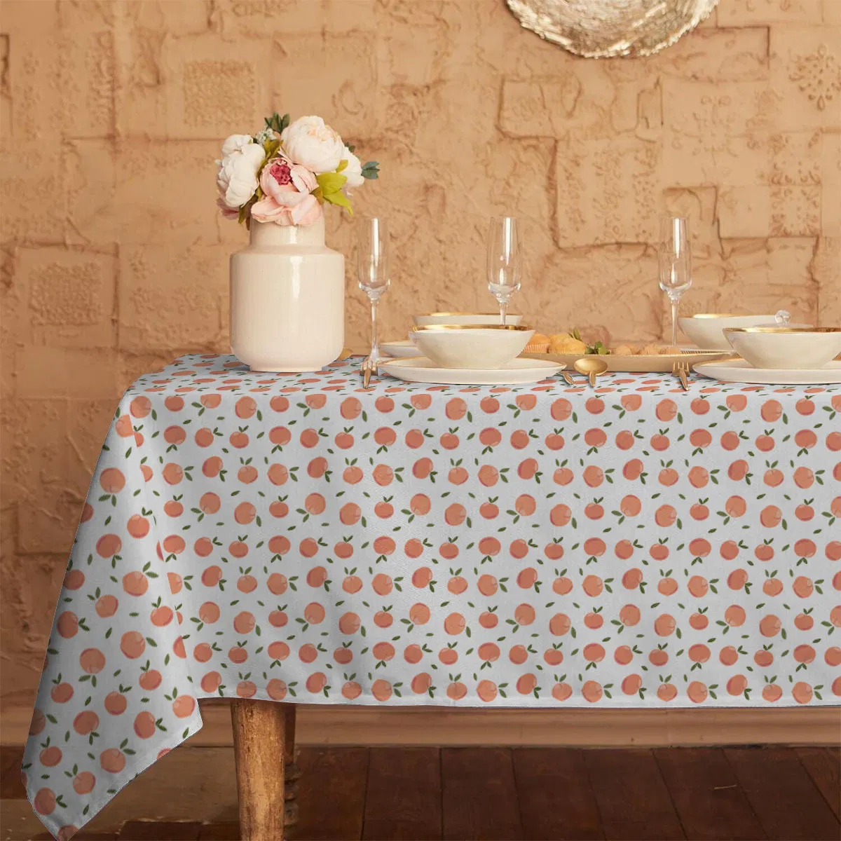 Waterproof and Wear-Resistant Thickened Tablecloth for Home Kitchen, Fruit Printed Tablecloth Tabletop