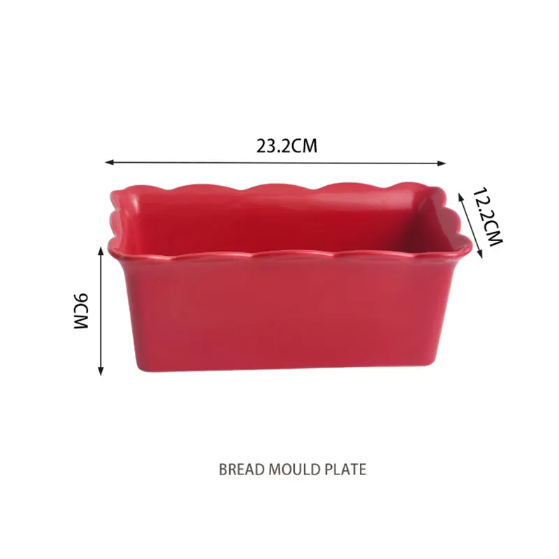 Wholesaler New Design Customized High Quality Colorful Ceramic Baking Dish Oven Toast Mold Plate for Kitchen