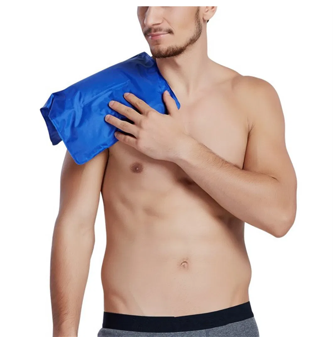 Large Flexible Gel Ice Pack and Wrap with Elastic Straps for Hot Cold Therapy