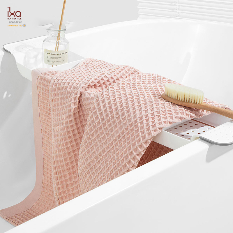 Plain Pure Linen Waffle Towel American Soft Luxury Premium Personalized Custom Hand Bath Towels for Bathroom