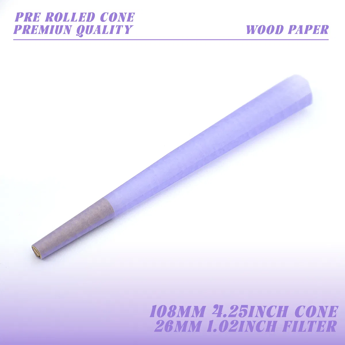 Premium Natural Purple Translucent Wood Fiber Rolling Paper Cones