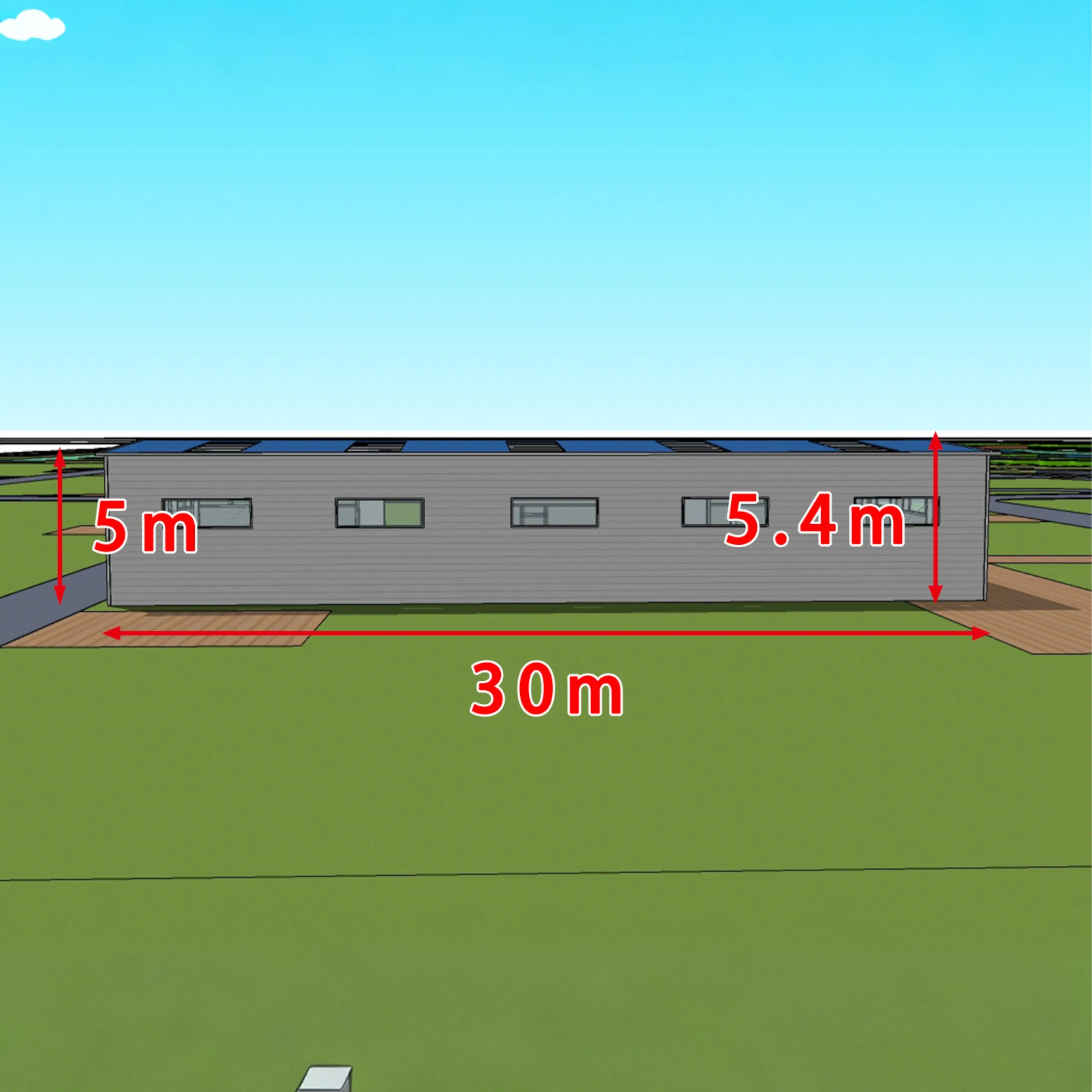 30m X 15m Prefab House Steel Structure Workshop Kits Prefabricated Metal Storage Warehouse Building