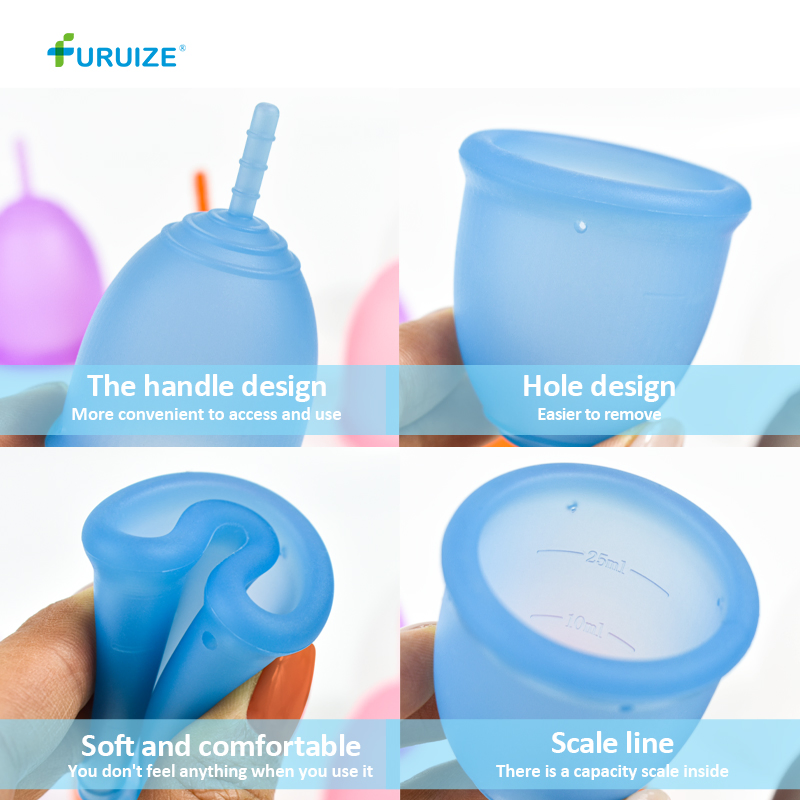 Menstrual Cup - 12 Hour Reusable Protection for Periods - Natural Feminine Hygiene Products - Hypoallergenic & Flexible Medical-Grade Silicone - Feminine Care
