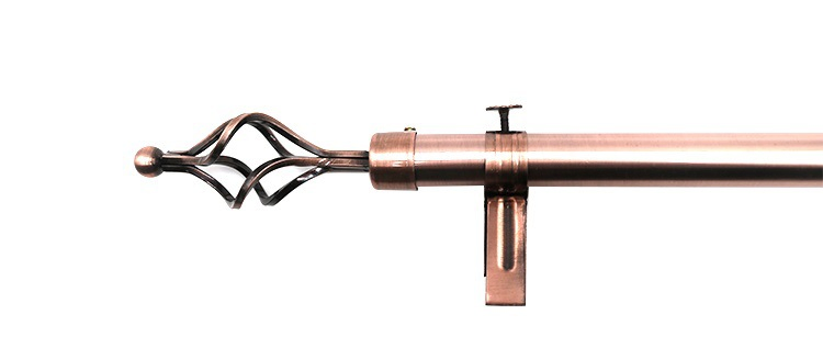 Hot Sale Gold Extendable Metal Single Window Rod Curtains 25-28mm Twisting Finials Adjustable Iron Curtain Rod