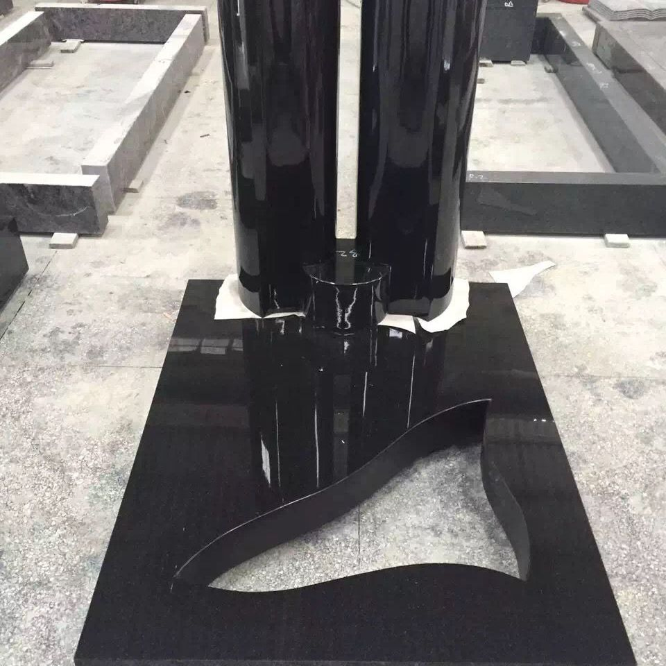 Manufacture European Design Customized Size Granite Carving Headstone Columnbarium, Slant Beveled Shape Markers Hand Carving, Machine Carving Memorial Monument